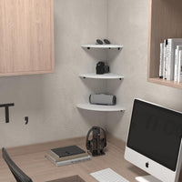 HORLIMER Floating Corner Shelf Wall Mount, Rustic Wood Corner Wall Shelves with Fence for Bedroom, Living Room, Bathroom, Kitchen Quick Pick Grocers
