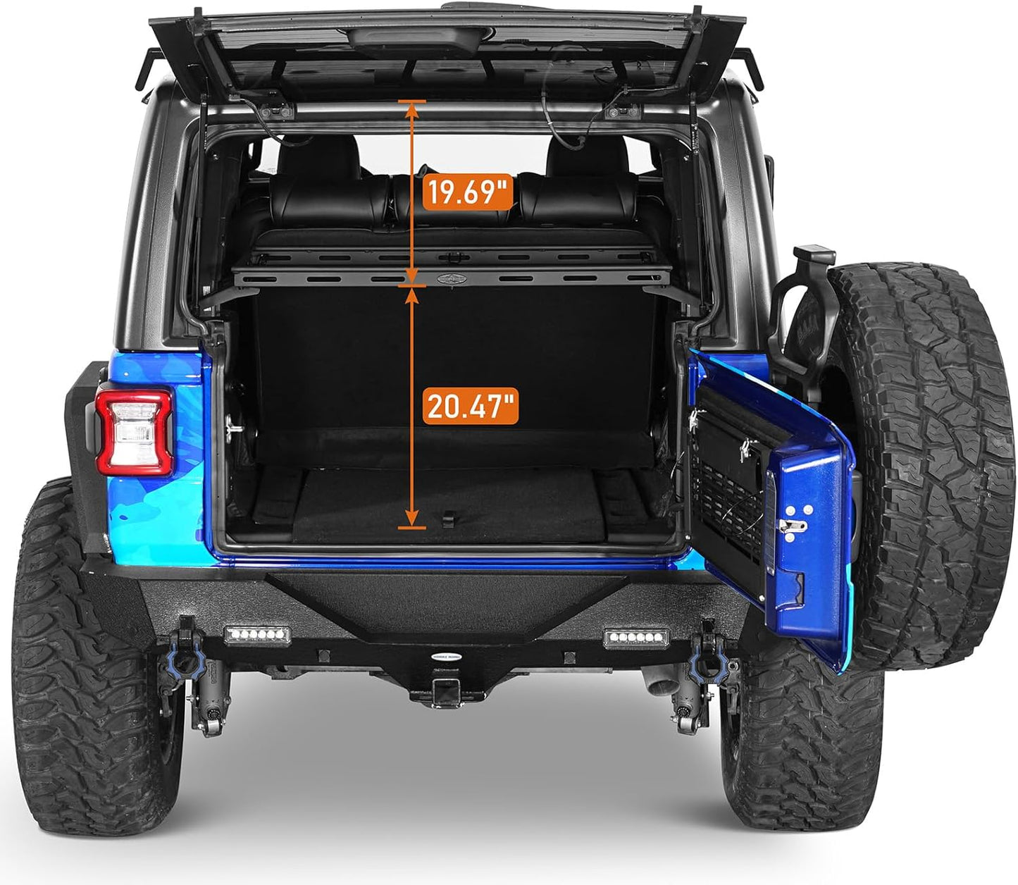 Hooke Road Rear Trunk Cargo Rack Basket Tray for 2007-2026 Jeep Wrangler JK JL 4-Door Hardtops, Sturdy Steel Shelf for Camping Trip Gear Quick Pick Grocers