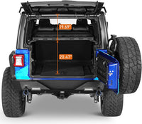 Hooke Road Rear Trunk Cargo Rack Basket Tray for 2007-2026 Jeep Wrangler JK JL 4-Door Hardtops, Sturdy Steel Shelf for Camping Trip Gear Quick Pick Grocers