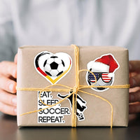 100PCS Soccer Stickers for Boys Girls Kids Teens, Vinyl Waterproof Soccer Stickers for Water Bottles, Laptops, Goodie Bag Stuffers, 2026 Soccer World Cup Party Favors Quick Pick Grocers