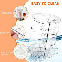 Rotating Makeup Organizer, DIY 8 Adjustable Layers Spinning Skincare Storage, Cosmetic Display Case with Brush Holder and Perfume Tray, Multi-Function Vanity Bathroom Countertop Organizer Clear Quick Pick Grocers