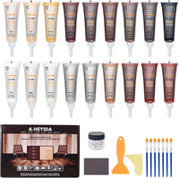 Wood Furniture Repair Kit - 18 Colors Wood Filler Hardwood Laminate Vinyl Floor Repair Kit Wood Putty Cabinet Touch Up Kit - Cover Scratches, Stains, Holes for Table, Door, Veneer, Cherry, Walnut Quick Pick Grocers
