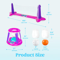 JOYIN Inflatable Pool Float Set Volleyball Net & Basketball Hoops, Balls Included for Kids and Adults Swimming Game Toy, Summer Floaties, Volleyball Court |Basketball Quick Pick Grocers