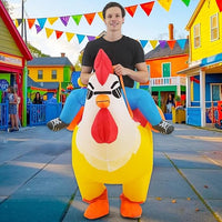 KOOY Inflatable Costume Adult, Riding Chicken Costume for Men/Women, Blow up Ride on Rooster, Funny Halloween Costumes Adult Christmas Holiday Party Suit Quick Pick Grocers