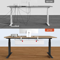 Univivi No Drill Under Desk Cable Management Tray, 36" Cord Organizer for Table, Clamp/Screw Mount Desk Cable Management, Premium Fabric Cable Management Tray for Office, Home Quick Pick Grocers