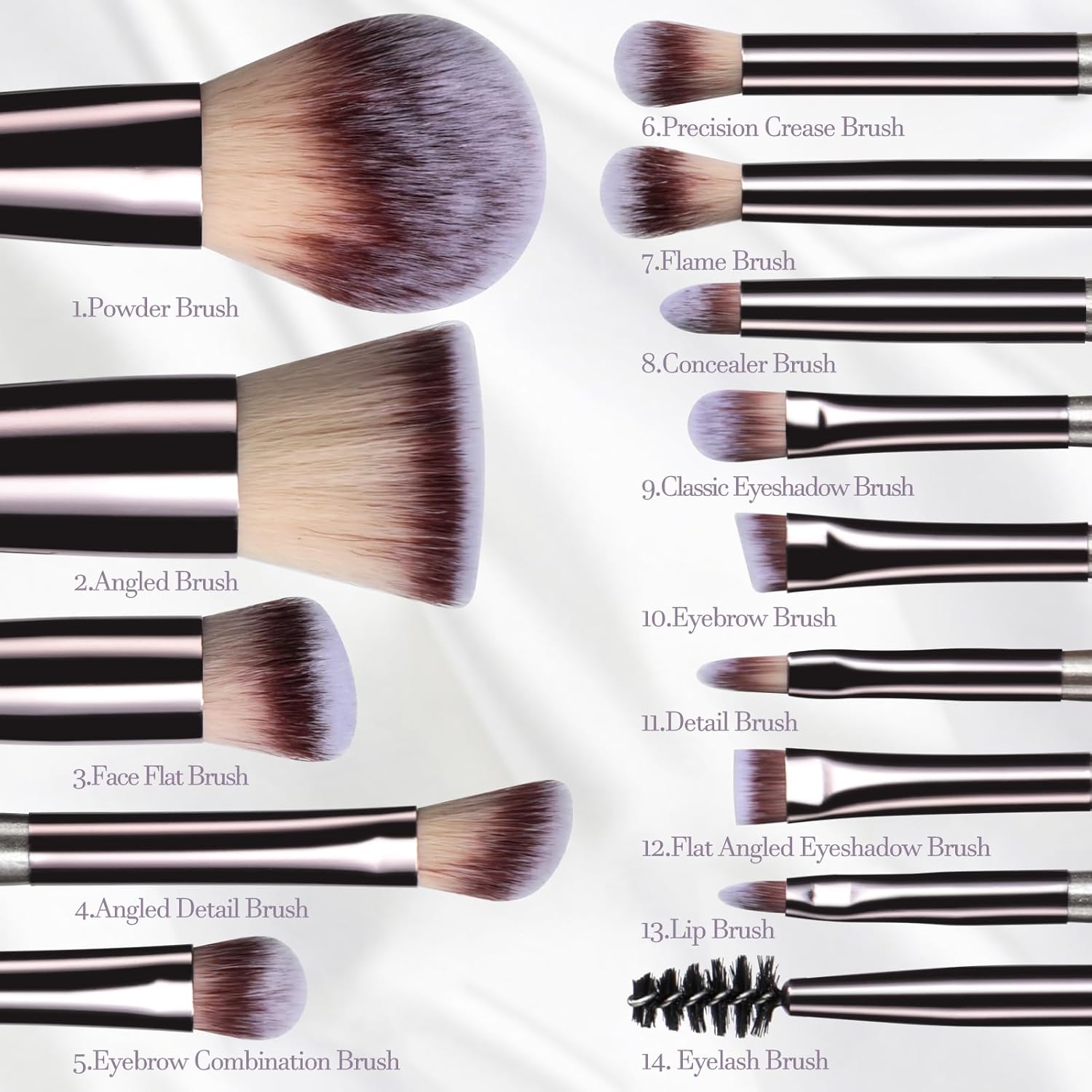 Travel Makeup Brush Set BS-MALL14 PCS Professional Makeup Brushes with Case & Sponge for Foundation, Concealer, Powder, Blush & Eyeshadow, Soft Synthetic Brush Kit for Women, Beginners & Travelers Quick Pick Grocers