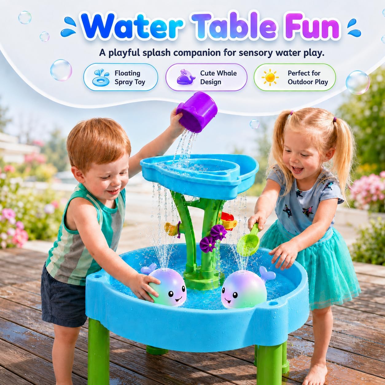 ANGGIKO Baby Bath Toys, Pool Water Table Toy for Babies, Toddler Bath Toys for Kids Ages 1-3, Light Up Whale Bath Toy Sprinkler 1 Year Old Boy Girl Gift Summer Bathtub Fountain Baby Toy 6-12-18 Months Quick Pick Grocers