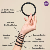 Goody Ouchless Hair Elastics – No Pull, No Breakage, Tangle-Free Hold for Thick, Curly, Coily & Textured Hair – 15 Count, Long-Lasting Ponytail Holders for Women & Men Quick Pick Grocers