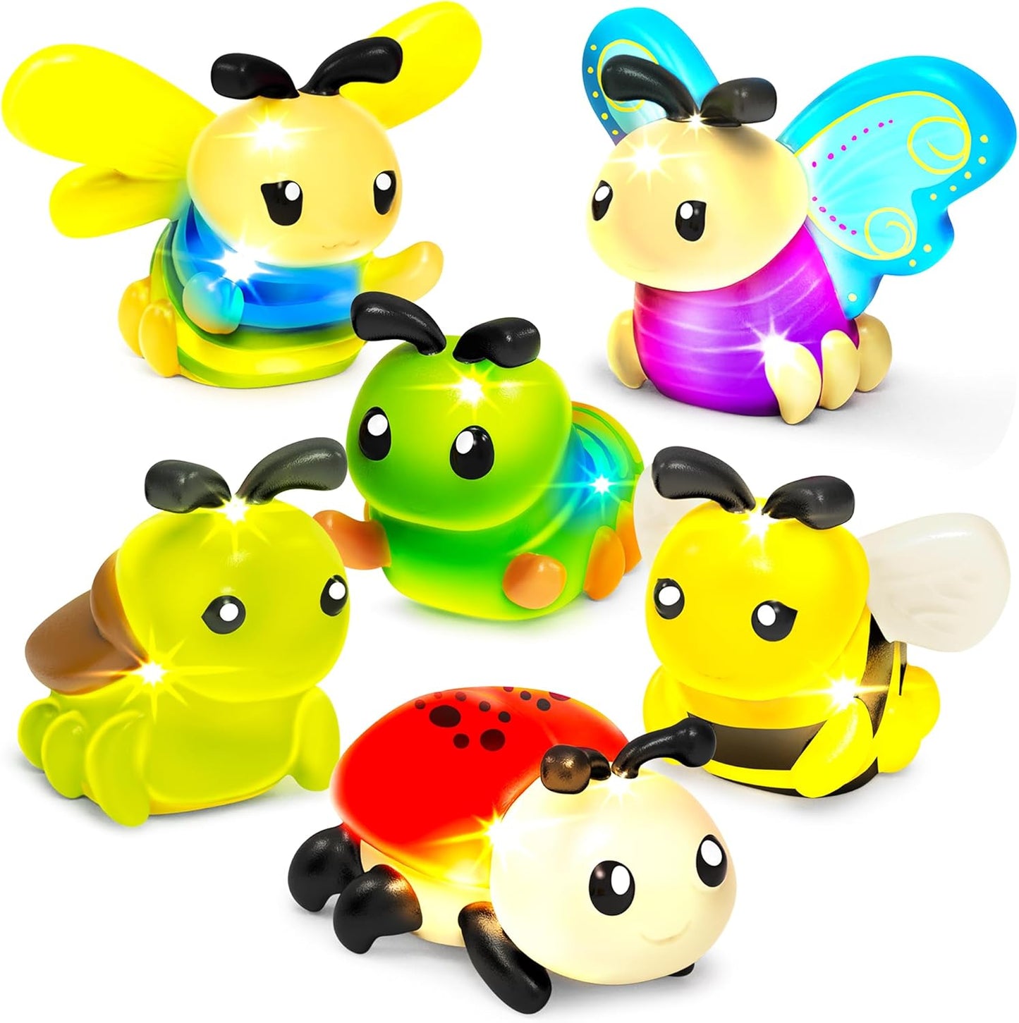 Tub Works® Bugs™ Light Up Bath Toys, 6 Pack | Water-Activated Light Up Toys Flash & Change Color | Easy-Grip Baby Girl & Toddler Bath Toys | Sensory Bathtub Toys with Bath Lights Quick Pick Grocers