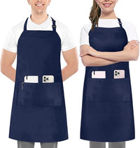 Utopia Kitchen 2 Pack Bib Apron, Adjustable with 2 Pockets, Water and Oil Resistant, Cooking Kitchen Chef Apron for Women Men Quick Pick Grocers