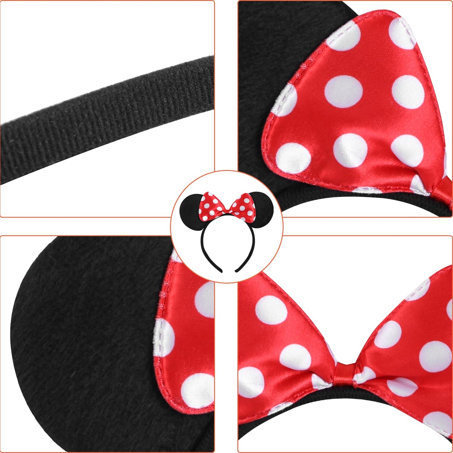 20 Pack Mouse Ears Headband for Birthday Party Supplies and Mouse Themed costume Cosplay Decoration Quick Pick Grocers