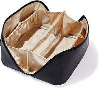 EACHY Travel Makeup Bag, Large Capacity Cosmetic Bag for Women, Waterproof PU Leather, Flat Open Portable Toiletry Bag for Skincare, Brushes & Travel Essentials Quick Pick Grocers