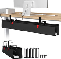 Univivi No Drill Under Desk Cable Management Tray, 36" Cord Organizer for Table, Clamp/Screw Mount Desk Cable Management, Premium Fabric Cable Management Tray for Office, Home Quick Pick Grocers
