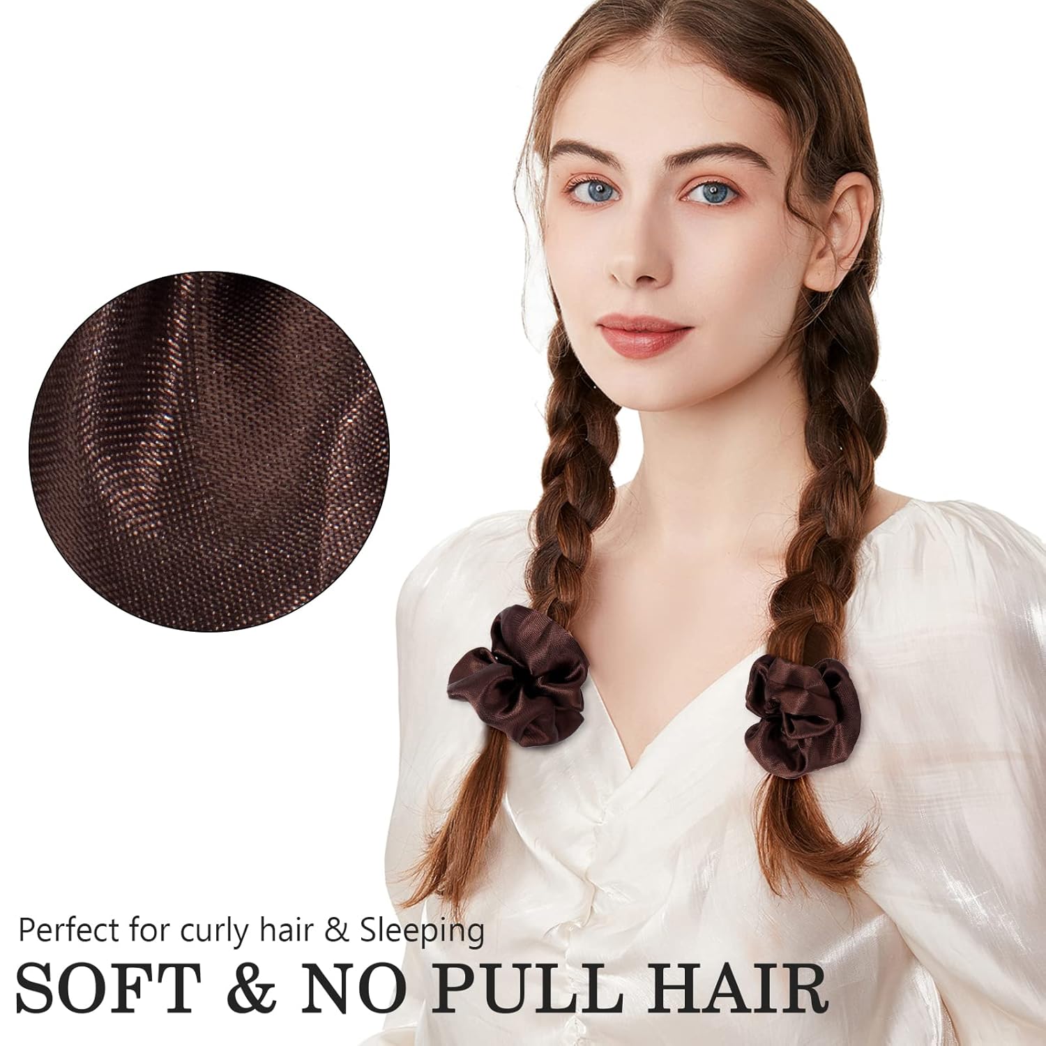 ADRIONE Satin Scrunchies for Women & Girls - 60 Pack Silk Scrunchies for Curly Hair Quick Pick Grocers
