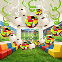 30CT Soccer Hanging Swirl for Soccer Party Supplies Theme Birthday Party Decorations Quick Pick Grocers