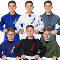 Elite Sports IBJJF Ultra Light BJJ Brazilian Jiu Jitsu Gi for Kids with Preshrunk Fabric and Free Belt Quick Pick Grocers