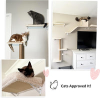 FUKUMARU Cat Wall Shelves, Stable & Safe 4 in 1 Cat Walls Furniture Set, Wooden Kitten Climbing Wall with Scratching Post for 16 Inch Drywall Quick Pick Grocers