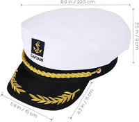 Adult Yacht Captain Hat White Sailor Hat for Women Men Yacht Boat Sailor Captain Cap Marine Admiral Costume Party Cosplay Accessory Quick Pick Grocers