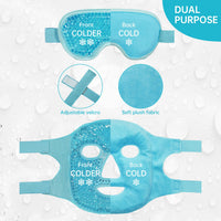 ZNÖCUETÖD Cold Face Eye Mask Ice Pack Reduce Facial Puff, Dark Circles, Hot Cold Compress Pack, Face SPA Gift for Woman Sleeping, Pressure, Headaches, Skin Care, Post Laser Cosmetic Care, Reversible Quick Pick Grocers