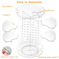 Rotating Makeup Organizer, DIY 8 Adjustable Layers Spinning Skincare Storage, Cosmetic Display Case with Brush Holder and Perfume Tray, Multi-Function Vanity Bathroom Countertop Organizer Clear Quick Pick Grocers