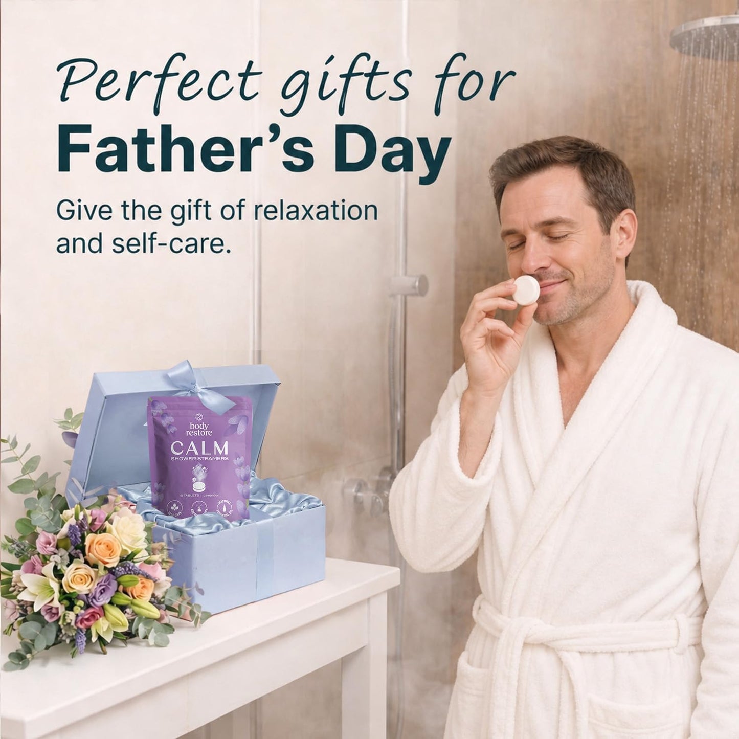 Body Restore Shower Steamers Aromatherapy 15 Pack – Fathers Day Gift for Dad, Luxury Spa Gifts for Men, Relaxation Stress Relief Self Care Quick Pick Grocers