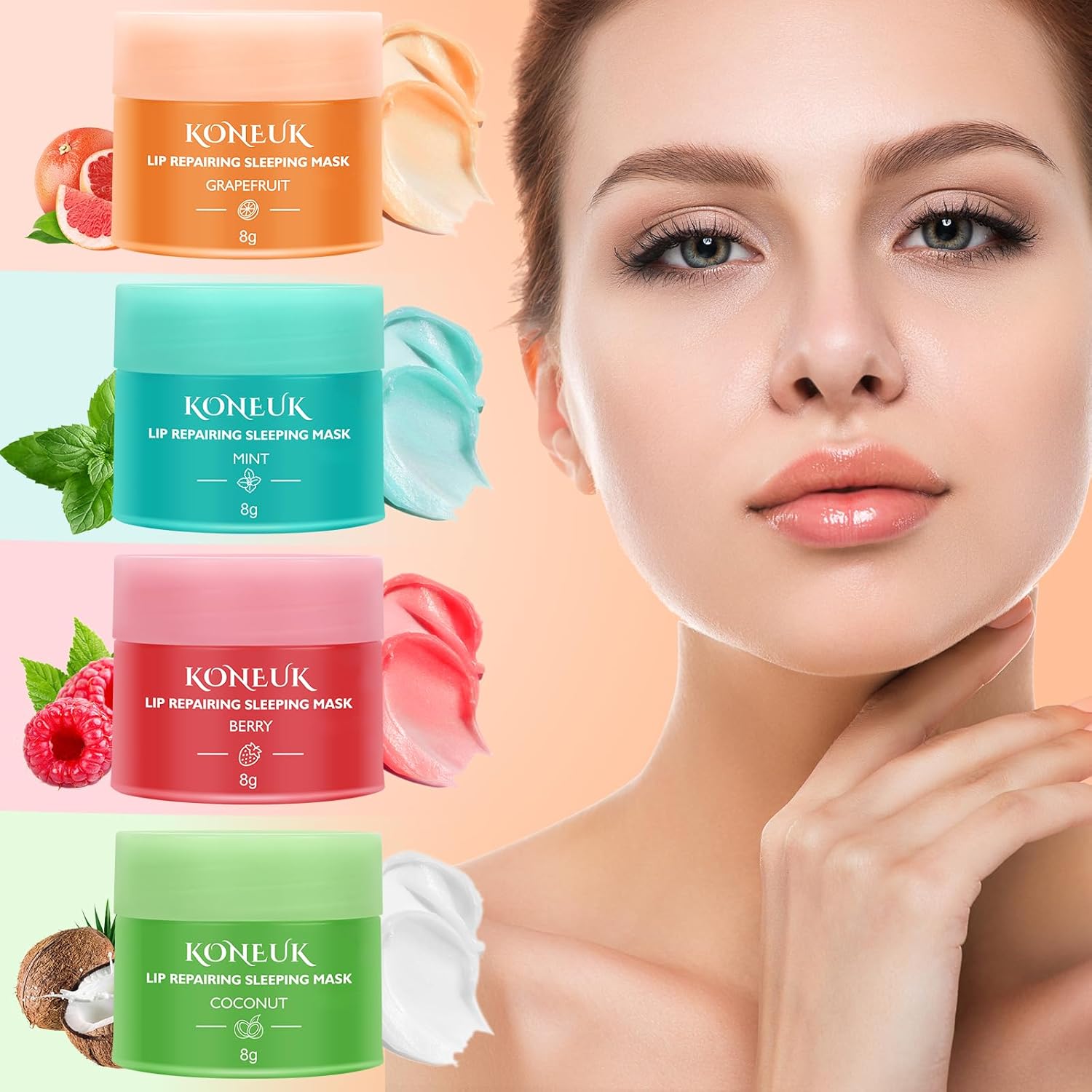 12 Pack Lip Sleeping Mask Set, Overnight Lip Treatment, Nourish and Hydrate Lip Mask With Vitamin C and Coconut Oil, Lip Balm for Dry Lips, Reduce Lip Lines and Improve Lip Color Quick Pick Grocers