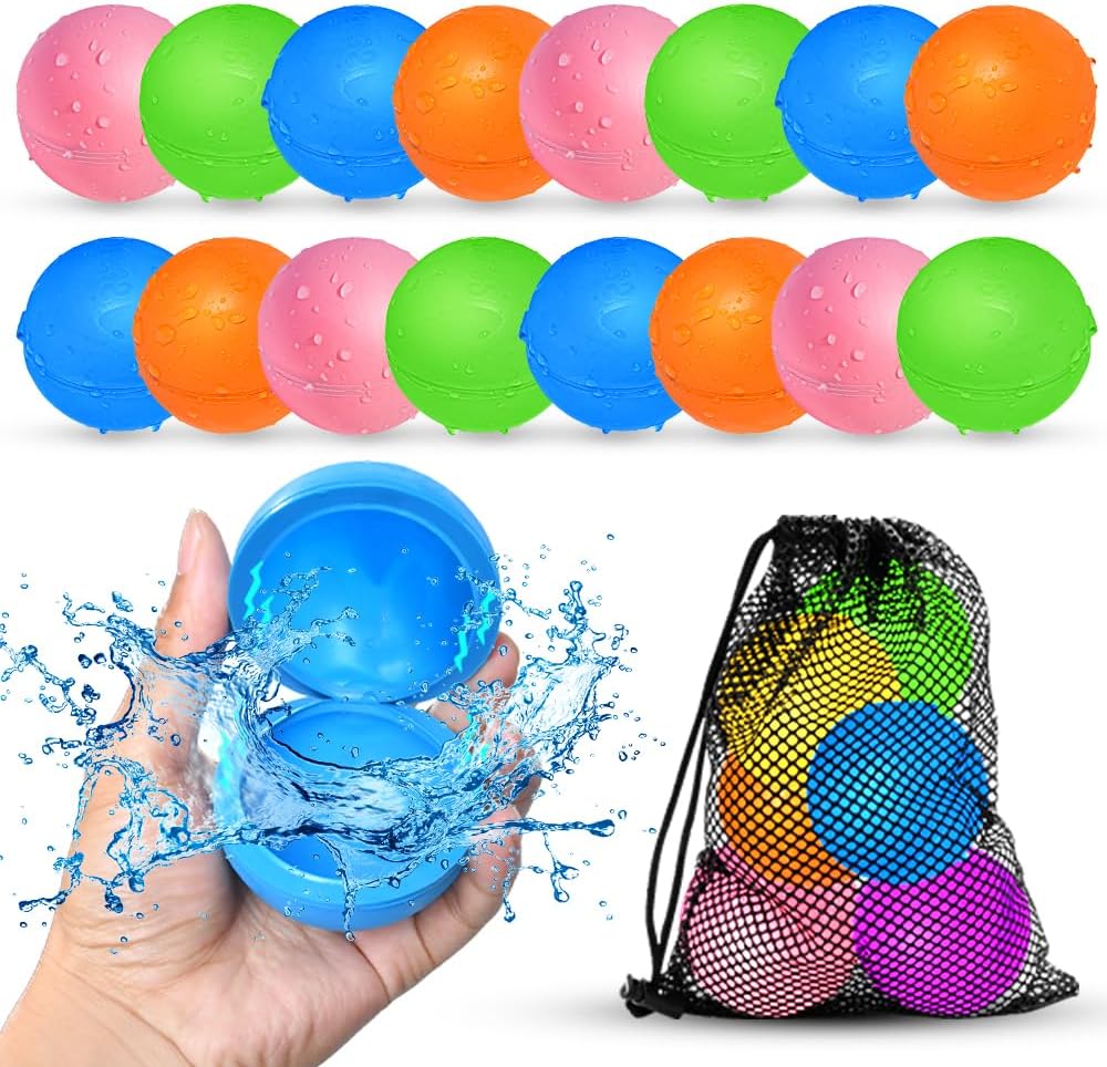 Reusable Water Balloons, Pool Beach Water Toys for Boys and Girls, Summer Toys for Kids Ages 3-12, Magnetic Water Ball for Outdoor Activities Quick Pick Grocers