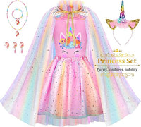 LIMIROLER Princess Dress Up Clothes for Little Girl Role Play Costume Gift Set Princess Dress Up Toys for Toddler Girls Quick Pick Grocers