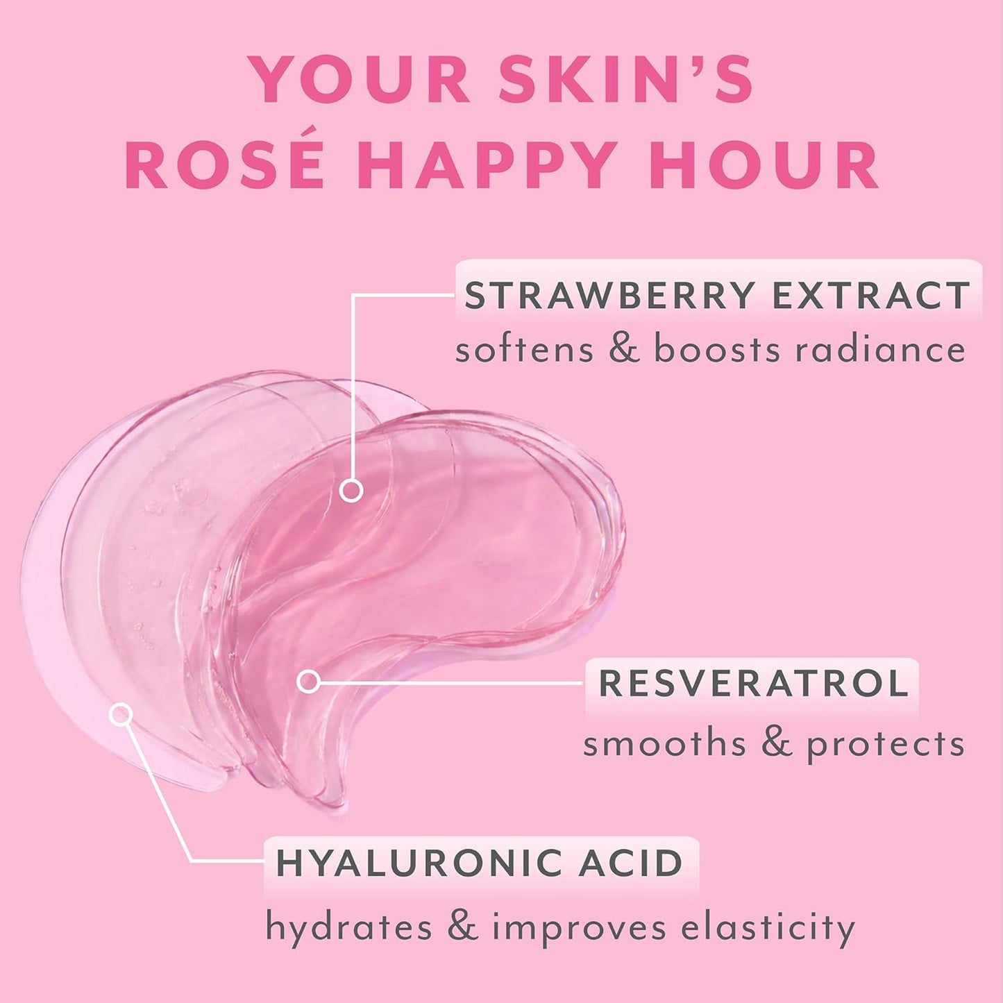 Patchology Serve Chilled Rosé Hydrating Under Eye Patches – Hyaluronic Acid & Antioxidant-Infused Eye Masks to Reduce Dark Circles, Puffiness & Fine Lines - Ideal Skincare Essentials (5 Pairs) Quick Pick Grocers