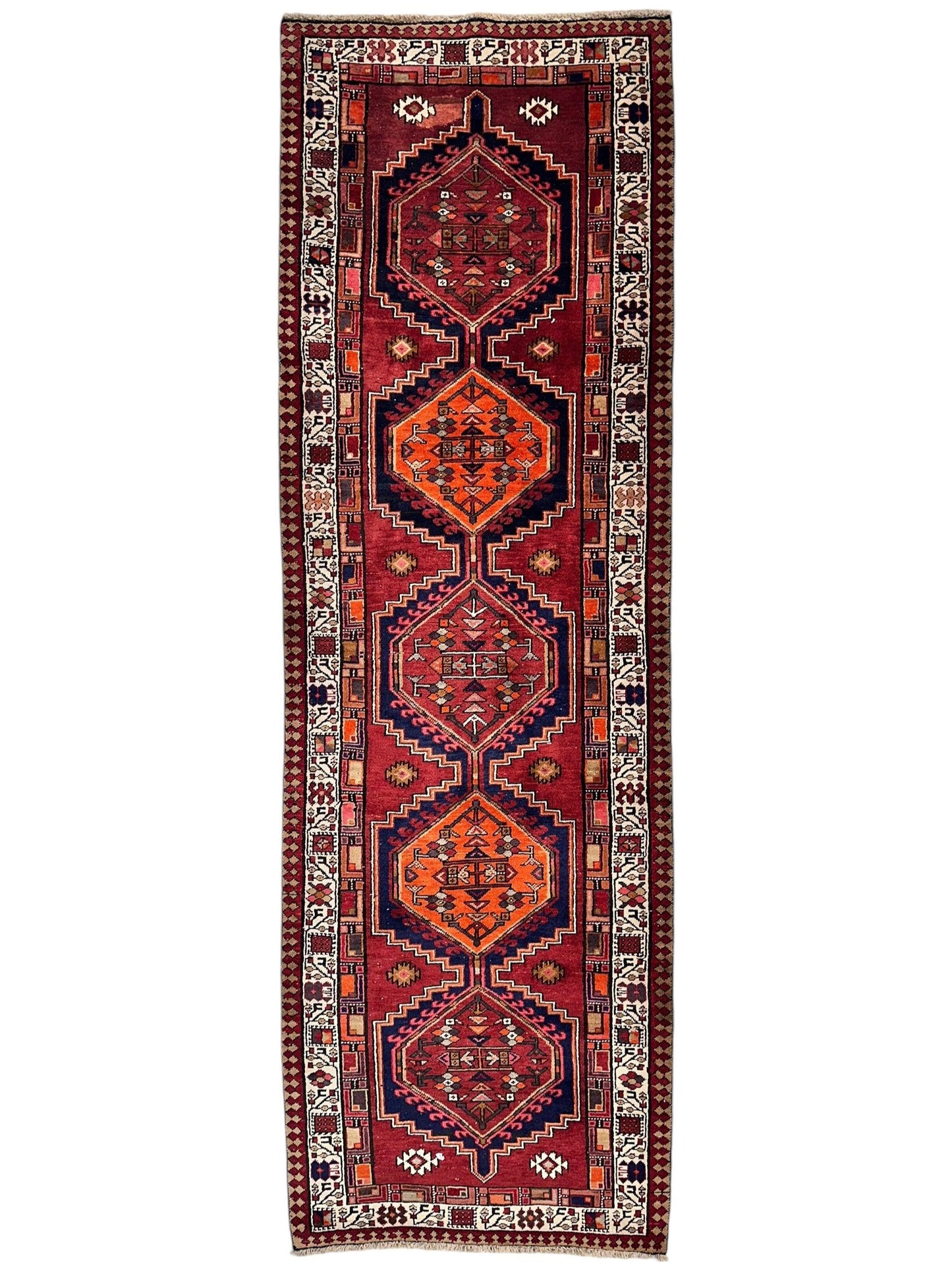 Vintage Persian Sarab Wool Runner Rug 3’4 x 10’7”