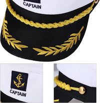 Adult Yacht Captain Hat White Sailor Hat for Women Men Yacht Boat Sailor Captain Cap Marine Admiral Costume Party Cosplay Accessory Quick Pick Grocers