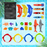 Jasonwell Pool Diving Toys Games - Swimming Pool Toys with Dive Sticks and Rings Underwater Treasures Torpedo Bandits Fish Toy etc Fun Water Swim Toy for Boys Girls Adults Kids Teens Quick Pick Grocers