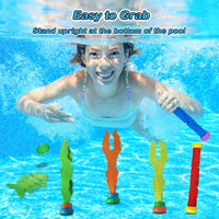 Jasonwell Pool Diving Toys Games - Swimming Pool Toys with Dive Sticks and Rings Underwater Treasures Torpedo Bandits Fish Toy etc Fun Water Swim Toy for Boys Girls Adults Kids Teens Quick Pick Grocers