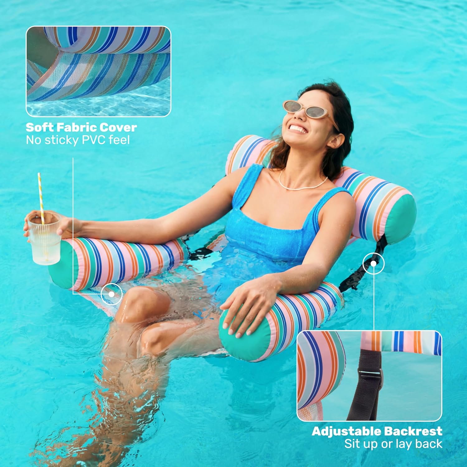 SLOOSH Inflatable Pool Floats Adult,2 Packs Floating Lounge Chairs,Blow up Pool Noodles for Adult Heavy Duty,Floating Chair for Party Summer Water Beach Lake Fun Quick Pick Grocers