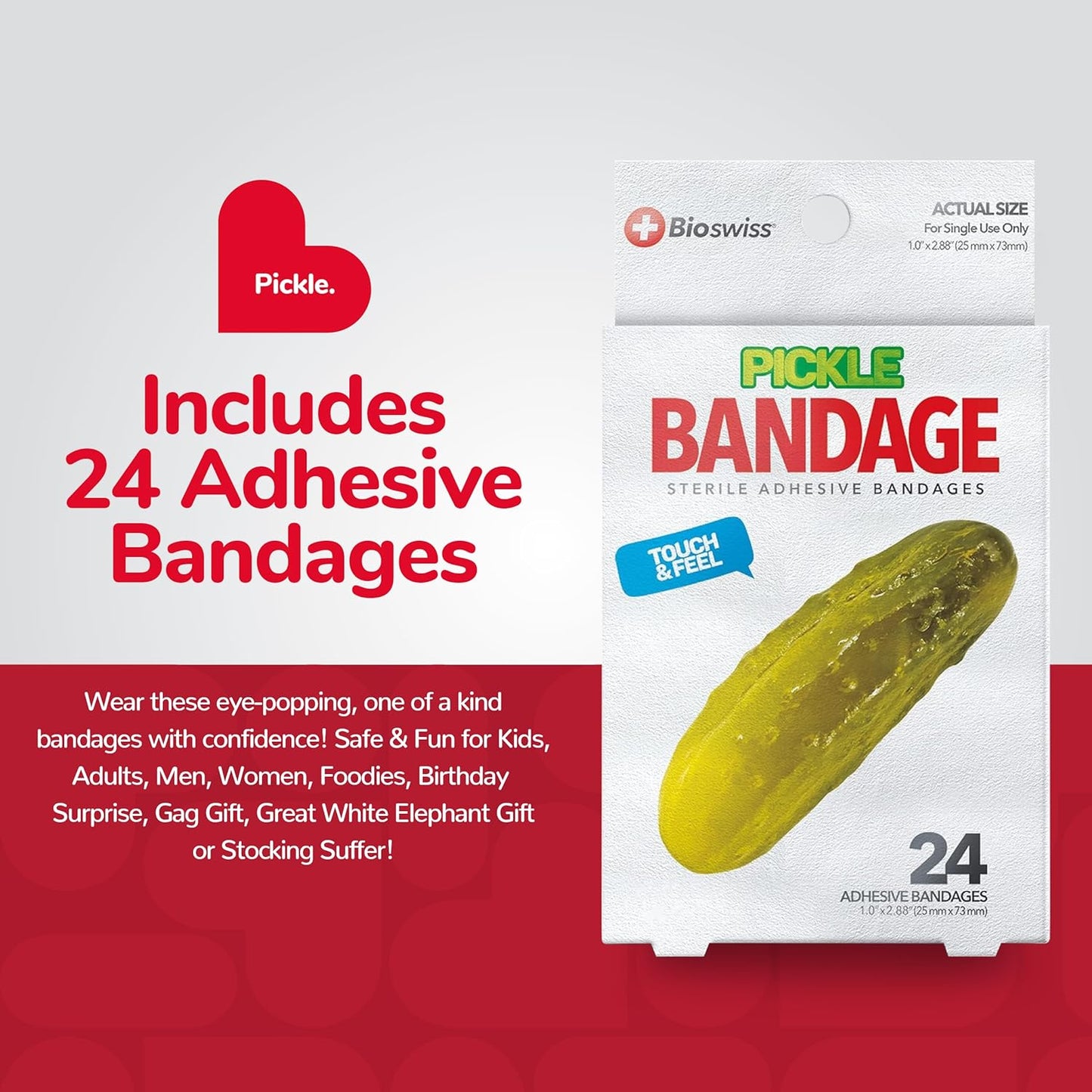 BioSwiss Bandages, Pickle Shaped Self Adhesive Bandage Set, Latex Free, Sterile Wound Care Quick Pick Grocers