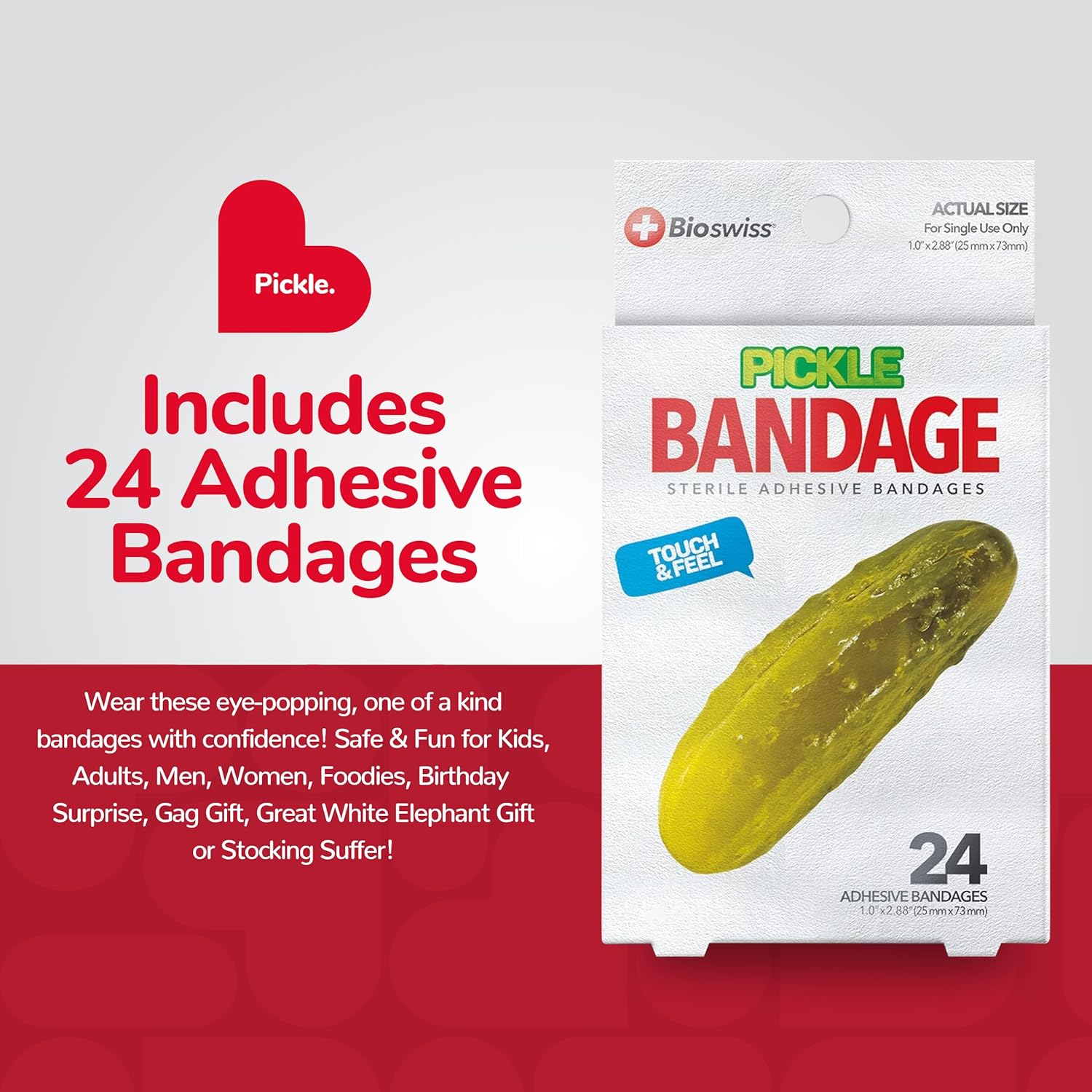 BioSwiss Bandages, Pickle Shaped Self Adhesive Bandage Set, Latex Free, Sterile Wound Care Quick Pick Grocers