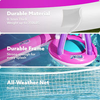 JOYIN Inflatable Pool Float Set Volleyball Net & Basketball Hoops, Balls Included for Kids and Adults Swimming Game Toy, Summer Floaties, Volleyball Court |Basketball Quick Pick Grocers