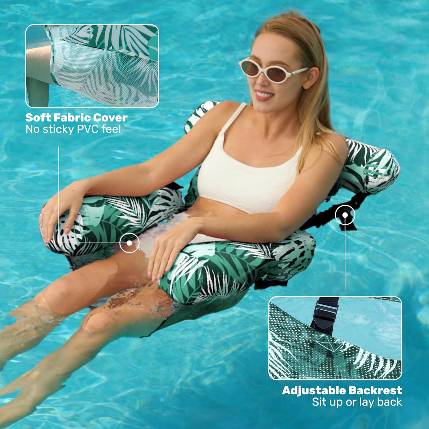 SLOOSH Inflatable Pool Floats Adult,2 Packs Floating Lounge Chairs,Blow up Pool Noodles for Adult Heavy Duty,Floating Chair for Party Summer Water Beach Lake Fun Quick Pick Grocers