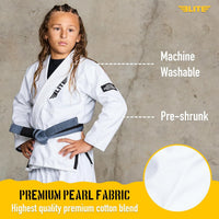 Elite Sports IBJJF Ultra Light BJJ Brazilian Jiu Jitsu Gi for Kids with Preshrunk Fabric and Free Belt Quick Pick Grocers
