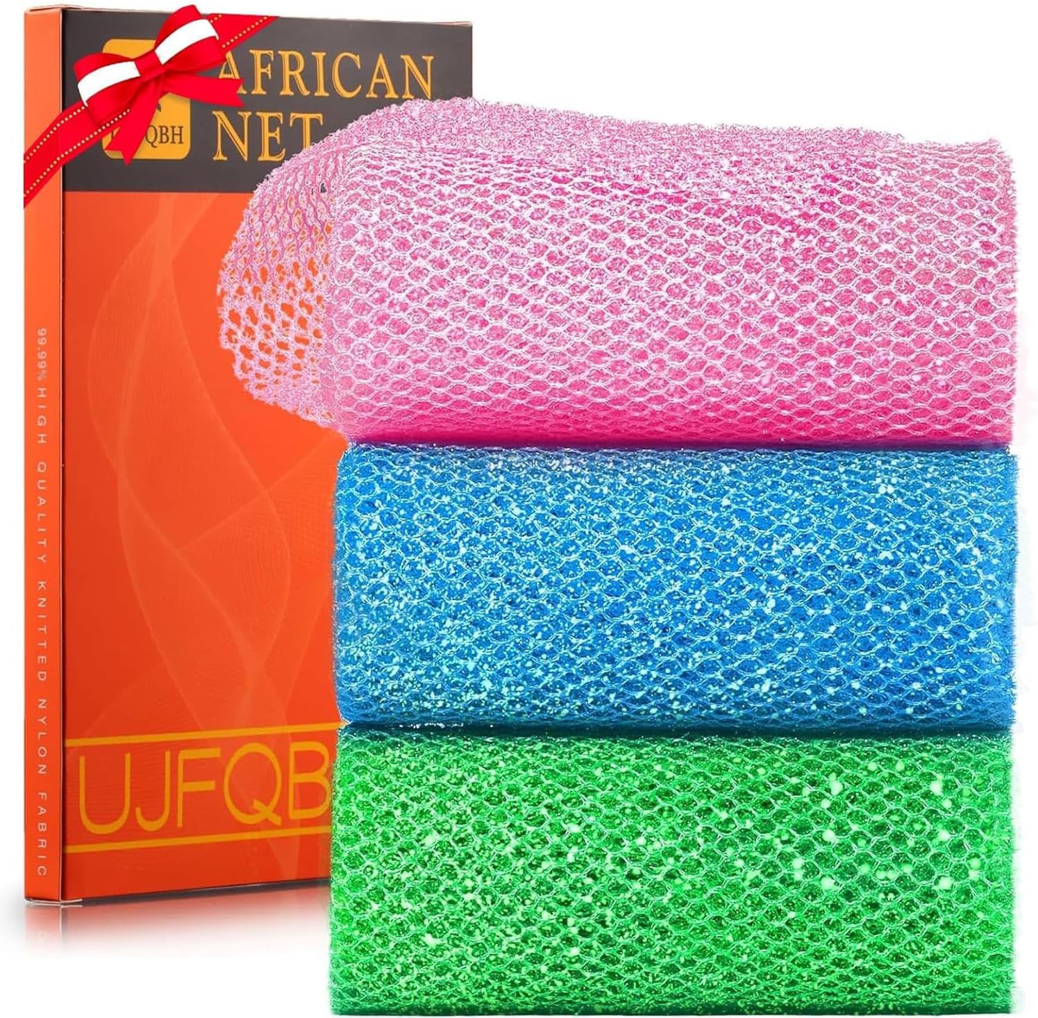 African Bath Sponge African Net Long Net Bath Sponge Exfoliating Shower Body Scrubber Back Scrubber Skin Smoother,Great for Daily Use Quick Pick Grocers