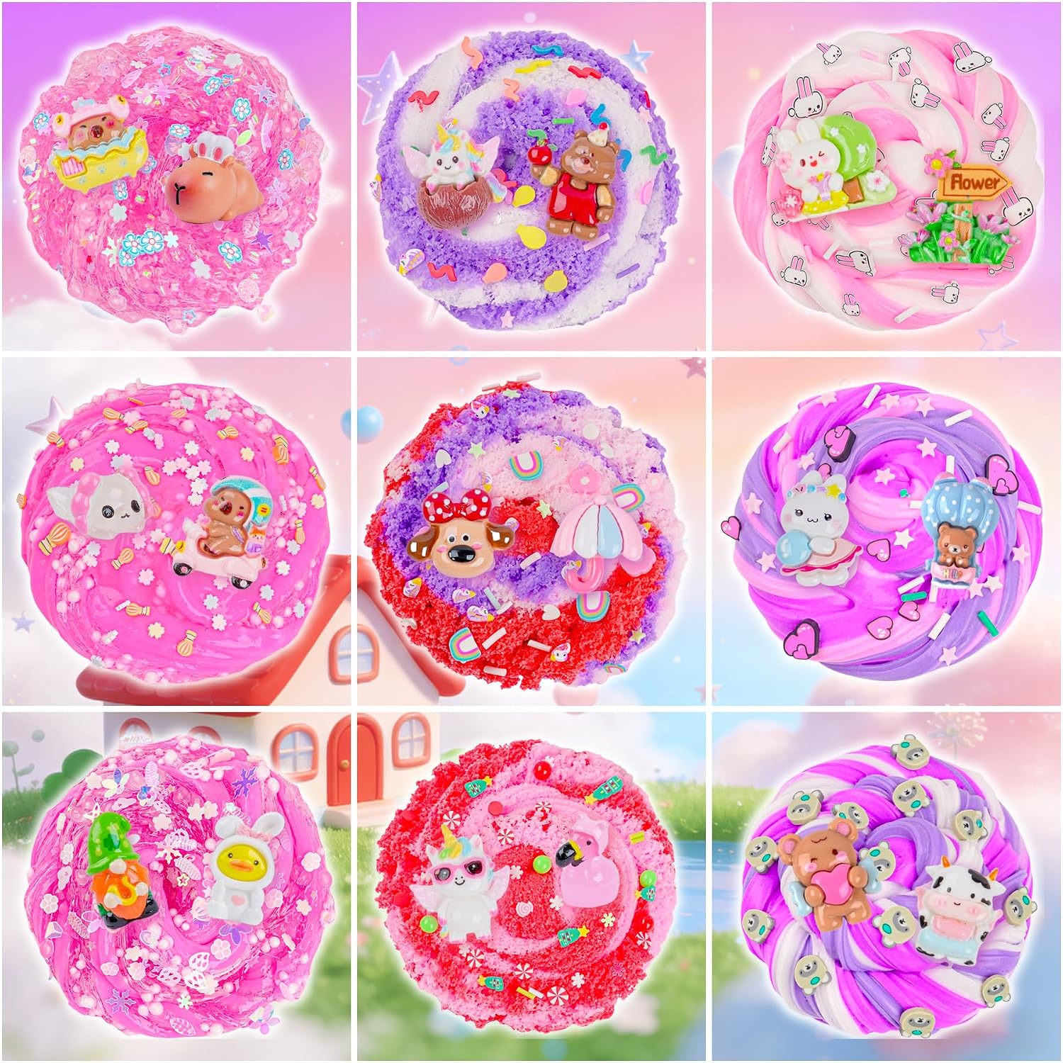 Cloud Slime kit for Girls Ages 8-12, Toys for Girls and Boys, for Kids Slime Set Party kit Goodie Bag Stuffers, 4 5 6 7 8 9 10 Year Old Girl Birthday Gift Cute Stuff Quick Pick Grocers