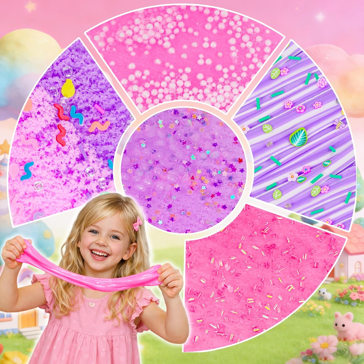 Cloud Slime kit for Girls Ages 8-12, Toys for Girls and Boys, for Kids Slime Set Party kit Goodie Bag Stuffers, 4 5 6 7 8 9 10 Year Old Girl Birthday Gift Cute Stuff Quick Pick Grocers
