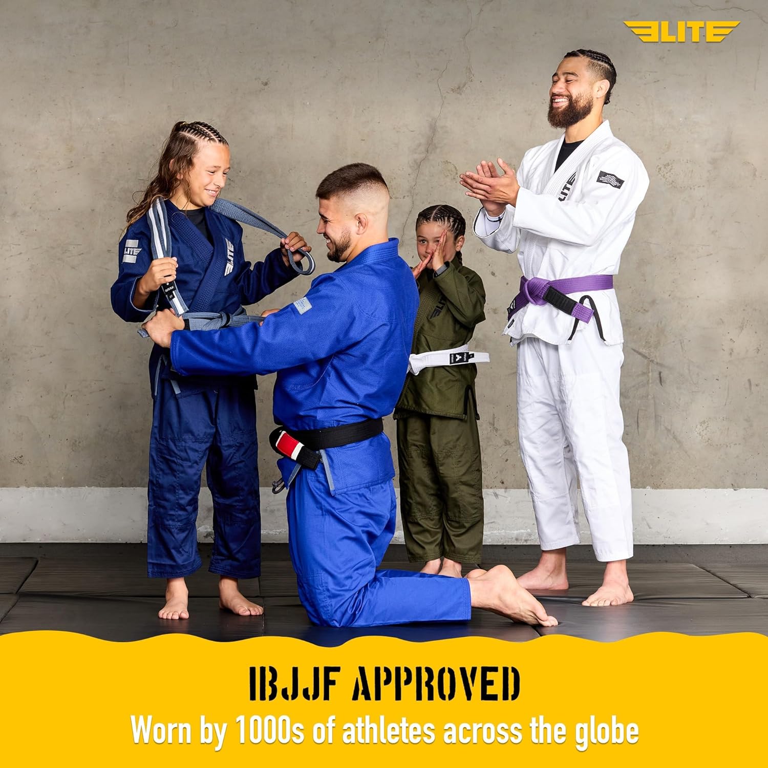 Elite Sports IBJJF Ultra Light BJJ Brazilian Jiu Jitsu Gi for Kids with Preshrunk Fabric and Free Belt Quick Pick Grocers