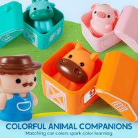 Play-Act Learning Toy for Toddlers 1 2 3 Years Old, Counting, Matching & Sorting Montessori Learning Farm Train Including 9 Farm Animals, Birthday Gift for Baby Boys Girls Quick Pick Grocers