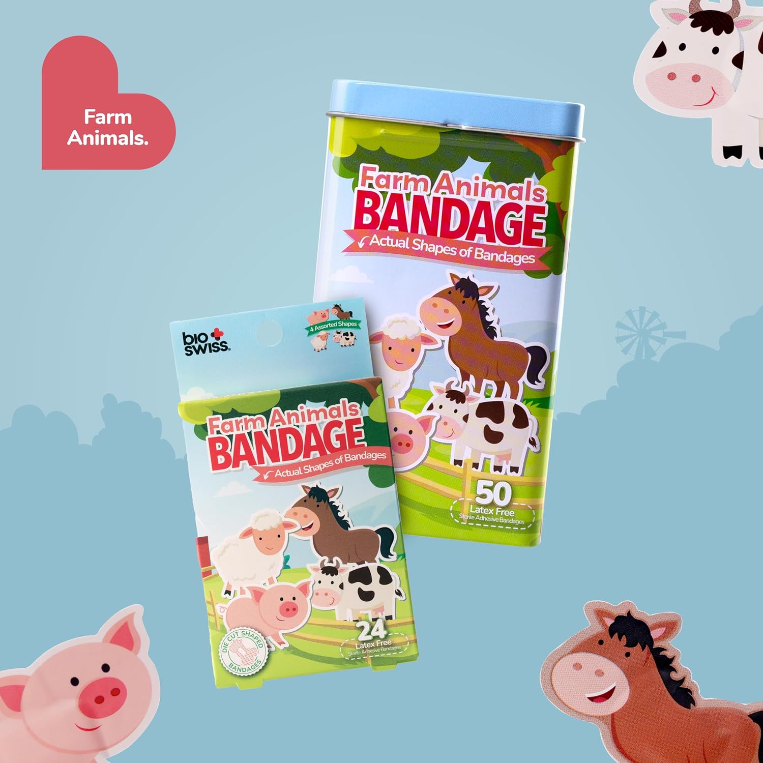BioSwiss Bandages, Self Adhesive Bandage Set, Latex Free, Sterile Wound Care Quick Pick Grocers