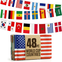 2026 World Cup Flag Bunting String, Double-Sided Polyester Rope 15m - Soccer tournament Bunting Banner for Party Decorations for Tournaments, Garden Streets & Pub Bar Quick Pick Grocers