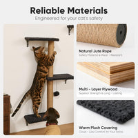 FUKUMARU Cat Wall Shelves, Stable & Safe 4 in 1 Cat Walls Furniture Set, Wooden Kitten Climbing Wall with Scratching Post for 16 Inch Drywall Quick Pick Grocers