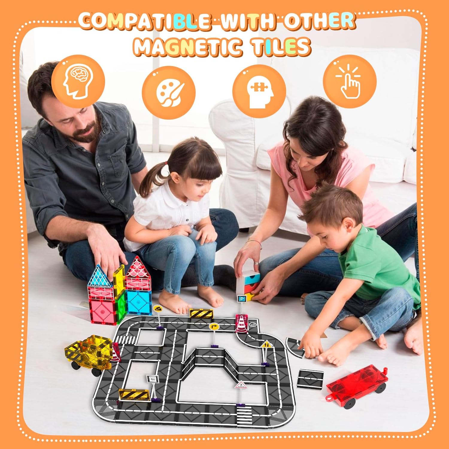 Magnetic Tiles Building Blocks for 3 4 5 6 7 8+ Years Old Boys Girls Colorful Magnet Stacking Toys Birthday Gift for Toddlers STEM Preschool Educational Construction Tiles Set Quick Pick Grocers