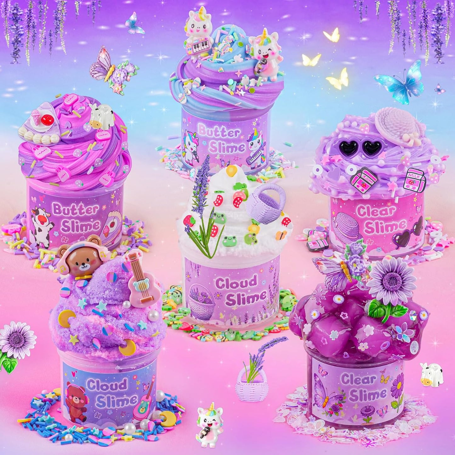 Cloud Slime kit for Girls Ages 8-12, Toys for Girls and Boys, for Kids Slime Set Party kit Goodie Bag Stuffers, 4 5 6 7 8 9 10 Year Old Girl Birthday Gift Cute Stuff Quick Pick Grocers