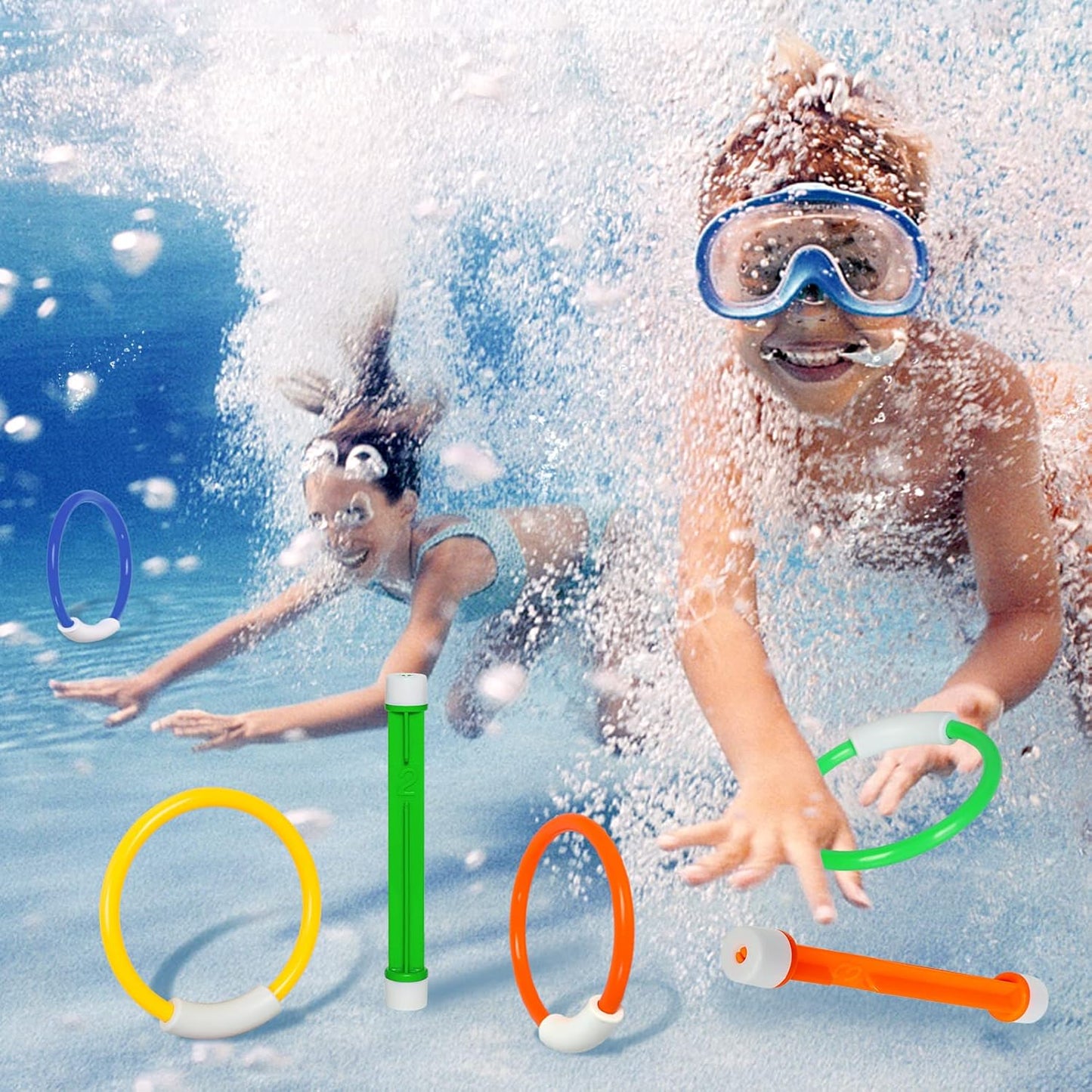Korlon Tec Underwater Pool Toys for Kids Ages 4-8 8-12, Summer Training Swim Pool Diving Toys Set for Fun Water Games Quick Pick Grocers